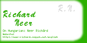 richard neer business card